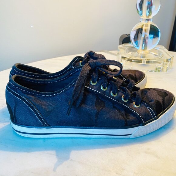 Coach Sneakers Womens 7 Leatherwear 1941 Casual Walking Shoes Canvas Logo - Picture 3 of 5